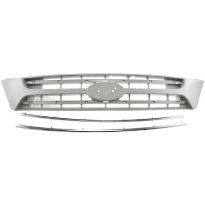 New Upper Grille Assembly Compatible With Kia Sedona Ex Power 6 Cyl 3.8L Sedona Lx 6 Cyl 3.8L Sedona