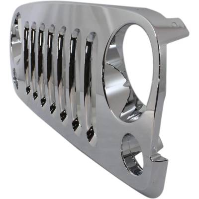 Rareelectrical - New Chrome Grille Assembly Compatible With Jeep Wrangler Sport S 6 Cyl 3.6L Wrangler Unlimited - Image 2