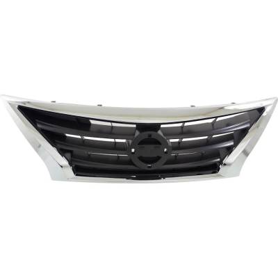 New Chrome Shell Grille Assembly Compatible With Nissan Versa 1.6 Sl 4 Cyl 1.6L Versa S 4 Cyl 1.6L