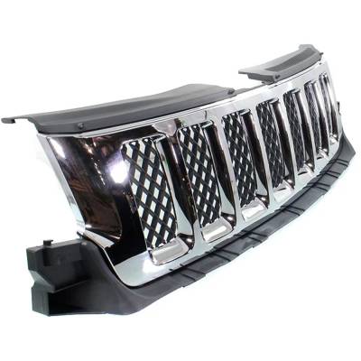 Rareelectrical - New Chrome Shell Grille Assembly Compatible With Jeep Grand Cherokee Overland Summit 6 Cyl 3.6L - Image 3