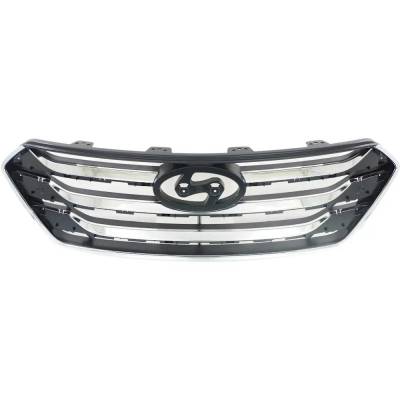 New Black Grille Assembly Compatible With Hyundai Santa Fe Sport Base 4 Cyl 2.4L Santa Fe Sport Se 4