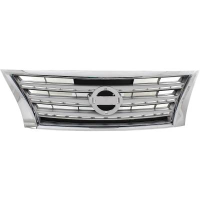 New Chrome Shell Grille Assembly Compatible With Nissan Sentra S 4 Cyl 1.8L Sentra Sl 4 Cyl 1.8L