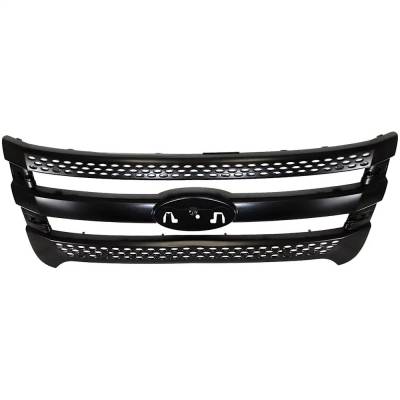 New Painted Black Grille Assembly Compatible With Ford Police Interceptor Utility Base 6 Cyl 3.7L