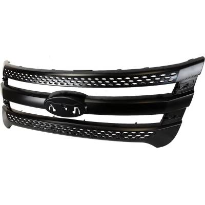 Rareelectrical - New Painted Black Grille Assembly Compatible With Ford Police Interceptor Utility Base 6 Cyl 3.7L - Image 2