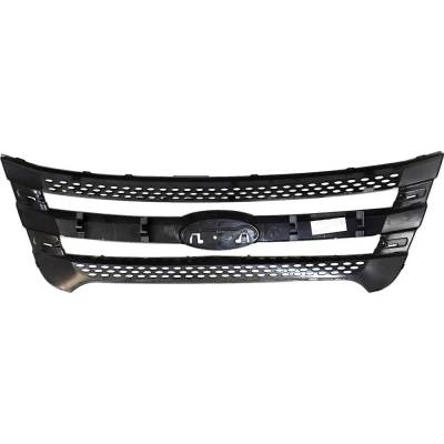 Rareelectrical - New Painted Black Grille Assembly Compatible With Ford Police Interceptor Utility Base 6 Cyl 3.7L - Image 5