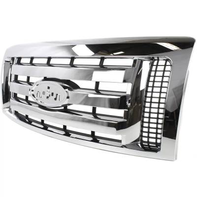 Rareelectrical - New Chrome Shell Grille Assembly Compatible With Ford F-150 Xlt 8 Cyl 5.4L F-150 Xlt 8 Cyl 5.0L - Image 2