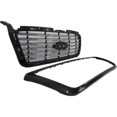 Rareelectrical - Black Shell Grille Assembly Compatible With Ford F-150 Harley-Davidson Edition 8 Cyl 5.4L 2006-2008 - Image 3