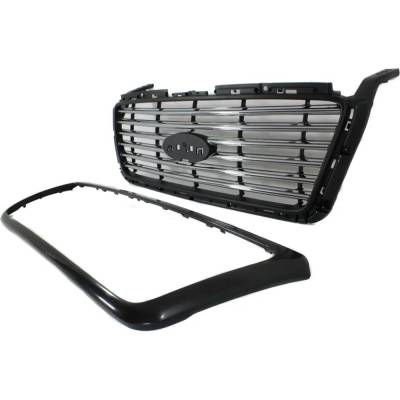 Rareelectrical - Black Shell Grille Assembly Compatible With Ford F-150 Harley-Davidson Edition 8 Cyl 5.4L 2006-2008 - Image 2