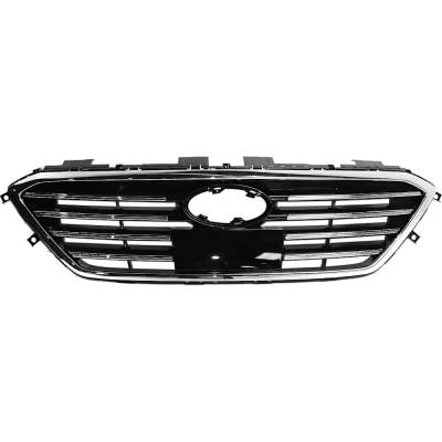 New Painted Black Grille Assembly Compatible With Hyundai Sonata Gl 4 Cyl 2.4L Sonata Limited 4 Cyl