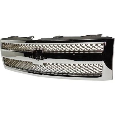 Rareelectrical - New Chrome Grille Assembly Compatible With Chevrolet Silverado 1500 Ltz 8 Cyl 6.0L Silverado 1500 Lt - Image 3