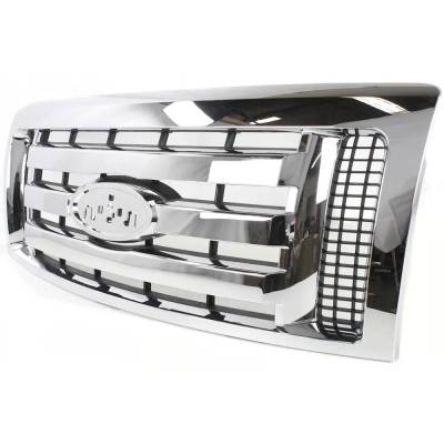 Rareelectrical - New Chrome Shell Grille Assembly Compatible With Ford F-150 Xlt 6 Cyl 3.7L F-150 Xlt 8 Cyl 5.4L - Image 2