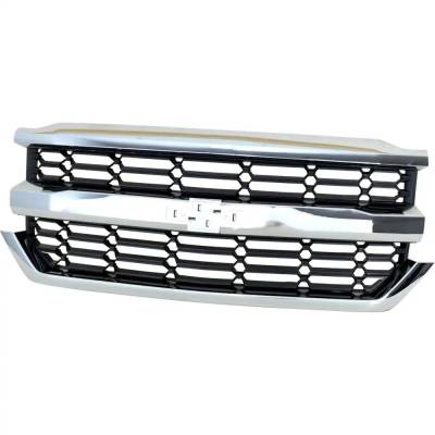 New Grille Assembly Compatible With Chevrolet Silverado 1500 High Country 8 Cyl 6.2L Silverado 1500