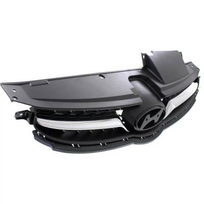 Rareelectrical - Gray With Chrome Grille Assembly Compatible With Hyundai Elantra Limited 4 Cyl 1.8L 2011-2013 - Image 3