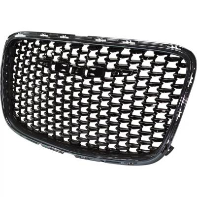 Rareelectrical - New Black Grille Assembly Compatible With Chrysler 300 C 6 Cyl 3.6L 300 C Platinum 6 Cyl 3.6L 300 S - Image 3