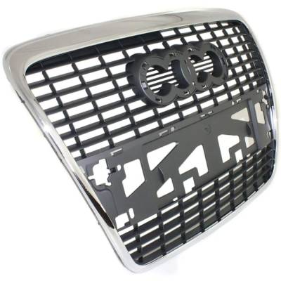 Rareelectrical - New Chrome Shell Grille Assembly Compatible With Audi A6 Quattro Avant 6 Cyl 3.2L A6 Quattro Base 8 - Image 3