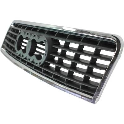 Rareelectrical - New Chrome Shell Grille Assembly Compatible With Audi A4 Quattro Base 6 Cyl 3.2L A4 Quattro Base 4 - Image 2