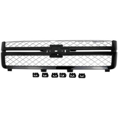 New Primed Black Grille Assembly Compatible With Chevrolet Silverado 3500 Hd Lt 8 Cyl 6.6L Silverado
