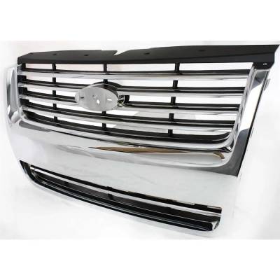 Rareelectrical - New Chrome Shell Grille Assembly Compatible With Ford Explorer Limited 8 Cyl 4.6L Explorer Xlt 6 Cyl - Image 2