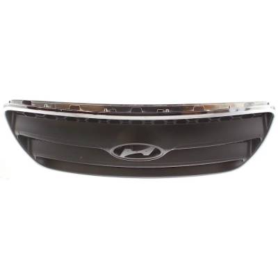 Rareelectrical - New Chrome/Painted Black Grille Assembly Compatible With Hyundai Santa Fe Gl 6 Cyl 2.7L Santa Fe Gl - Image 5