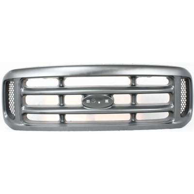 New Painted Silver Grille Assembly Compatible With Ford F-450 Super Duty Xl 10 Cyl 6.8L F-250 Super