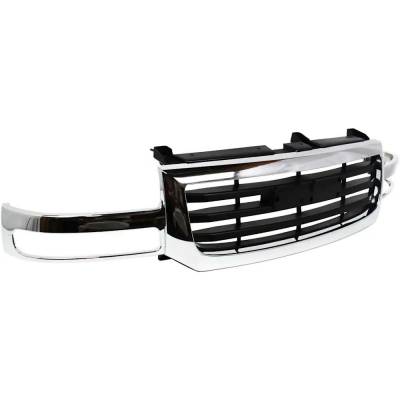 Rareelectrical - New Chrome/Painted Black Grille Assembly Compatible With Gmc Sierra 1500 Classic Slt 8 Cyl 5.3L - Image 3