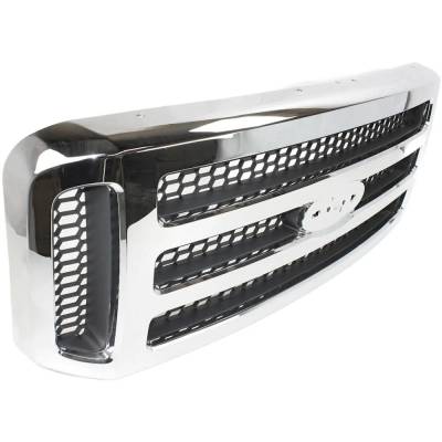 Rareelectrical - New Chrome Shell Grille Assembly Compatible With Ford F-550 Super Duty Xl 8 Cyl 6.0L F-550 Super - Image 3