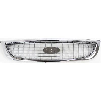 New Chrome Shell Grille Assembly Compatible With Ford Windstar Lx 6 Cyl 3.8L Windstar Se 6 Cyl 3.8L