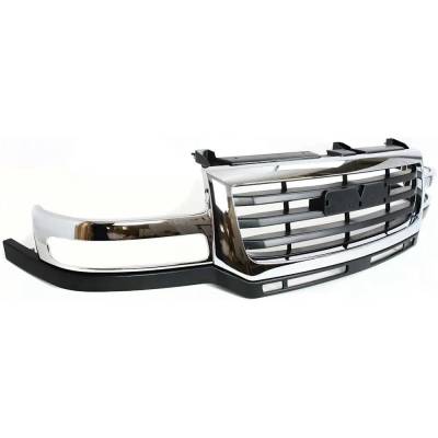 Rareelectrical - New Chrome/Painted Black Grille Assembly Compatible With Gmc Sierra 3500 Slt 8 Cyl 6.6L Sierra 3500 - Image 3