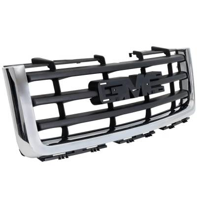 Rareelectrical - New Chrome Shell Grille Assembly Compatible With Gmc Sierra 1500 Slt 8 Cyl 5.3L Sierra 1500 Sl 8 Cyl - Image 3