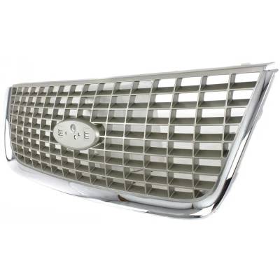 Rareelectrical - New Chrome Shell Grille Assembly Compatible With Ford Expedition Limited 8 Cyl 5.4L Expedition Xls 8 - Image 2