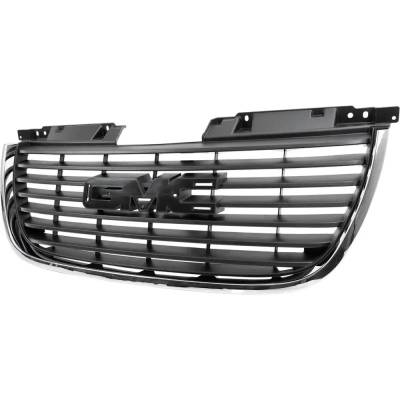 New Chrome Shell Grille Assembly Compatible With Gmc Yukon Sle 8 Cyl 5.3L Yukon Xl 1500 Slt 8 Cyl