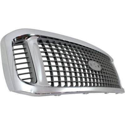 Rareelectrical - New Chrome Shell Grille Assembly Compatible With Ford Excursion Xls 10 Cyl 6.8L Excursion Limited 8 - Image 3