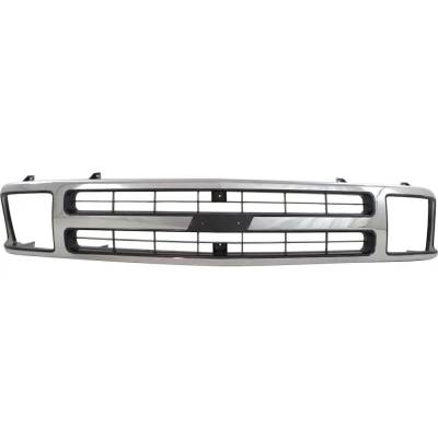 New Chrome Shell Grille Assembly Compatible With Chevrolet Blazer Base 6 Cyl 4.3L Blazer Lt 6 Cyl