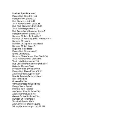 Rareelectrical - New Hub Assembly Compatible With Mazda Ford B3000 B4000 Ranger 2.3L 3.0L 4.0L 2003 2004 2005 2006 - Image 5