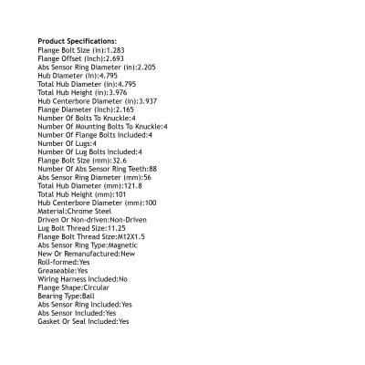 Rareelectrical - New Hub Assembly Compatible With Mazda 2 1.5L 2011 2012 2013 2014 By Part Numbers Pt512468 Br930832 - Image 5