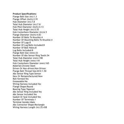 Rareelectrical - New Hub Assembly Compatible With Nissan Nv1500 Nv2500 Nv3500 4.0L 5.6L 2012 2013 2014 2015 2016 2017 - Image 4