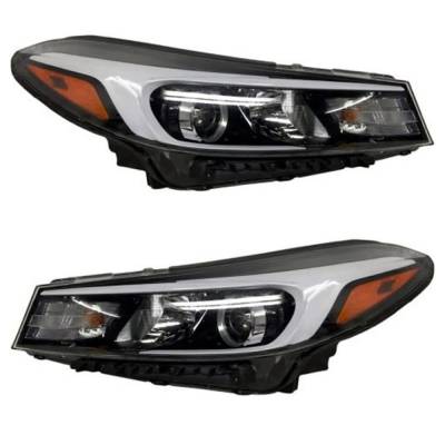 New Pair Of Halogen Headlights Compatible With Kia Forte5 Lx Hatchback 4 Door 2.0L 2017 2018 By Part