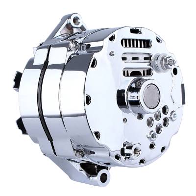 Rareelectrical - New Chrome Chevy 1-Wire Or 3-Wire Alternator Compatible With 140 Amp Self Exciting Energizing By - Image 4
