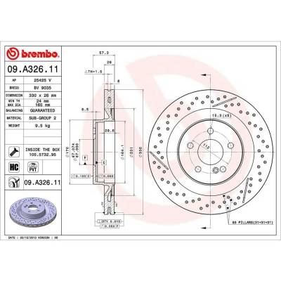 Rareelectrical - Cross-Drilled Brake Disc Compatible With Mercedes Benz C63 Amg Base 8 Cyl 6.3L 2008-2015 By - Image 3