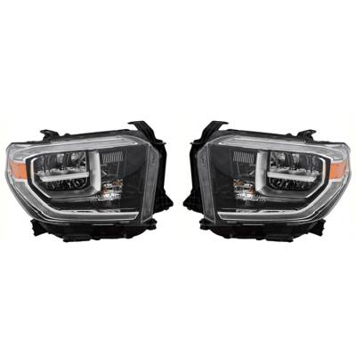 New Pair Of Headlight Compatible With Toyota Tundra Extended Crew Cab 2018 By Part Number