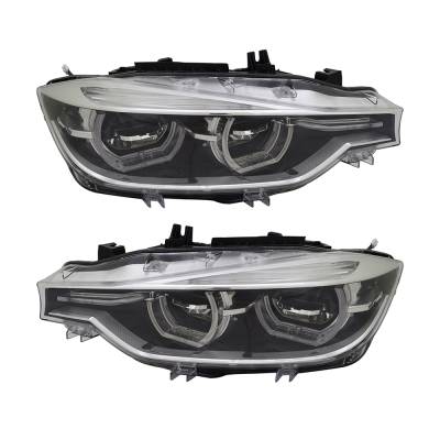 New Pair Of Headlights Compatible With Bmw 328I Xdrive Base Sedan 4-Door 2016 By Part Numbers