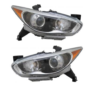 New Pair Of Headlights Compatible With Infiniti Jx35 Qx60 Base Hybrid Sport Utility 2013 2014 2015