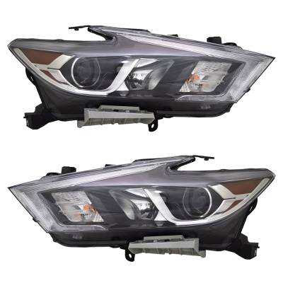 New Pair Of Headlights Compatible With Nissan Maxima Platinum Sedan 2016 2017 2018 By Part Numbers