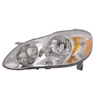 New Left Halogen Headlight Compatible With Toyota Corolla S Sedan 4 Door 1.8L 2003 By Part Number