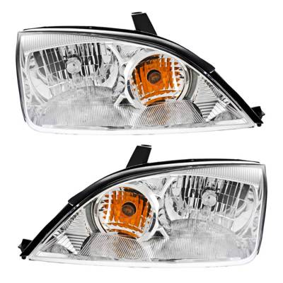 New Pair Of Halogen Headlight Compatible With Ford Focus Wagon 2005-2007 By Part Number 7S4z-13008-E