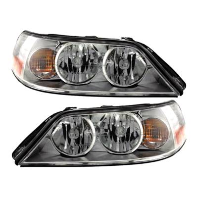 New Pair Of Halogen Headlight Compatible With Lincoln Town Car Ultimate Sedan 2003-2004 By Part