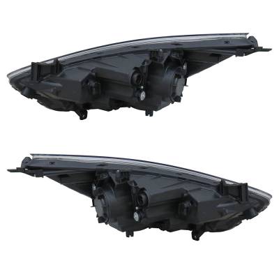 New Pair Of Headlights Compatible With Hyundai Accent Value Edition Sedan 2017 By Part Numbers