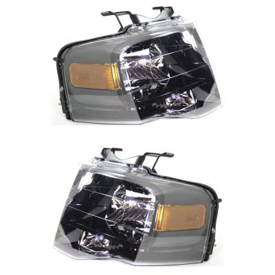 Rareelectrical - New Pair Of Halogen Headlights Compatible With Ford Expedition El King Ranch El Eddie Bauer 2007 - Image 3