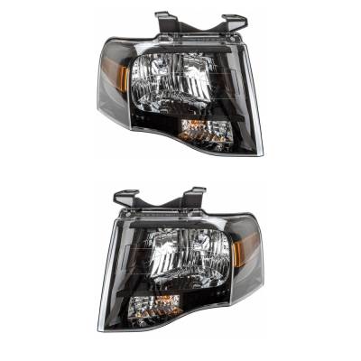 Rareelectrical - New Pair Of Halogen Headlights Compatible With Ford Expedition El Limited King Ranch 2007 2008 2009 - Image 1