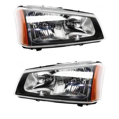 New Pair Headlights Compatible With Chevrolet Silverado 1500 Hd Ls Lt Crew Cab 2005 By Part Numbers